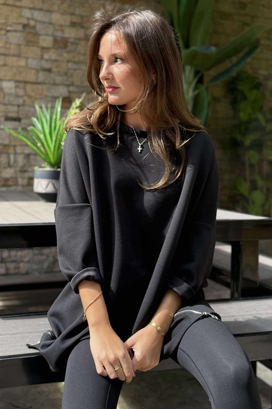 The Soft Tech Jersey Zippy Sweatshirt Black